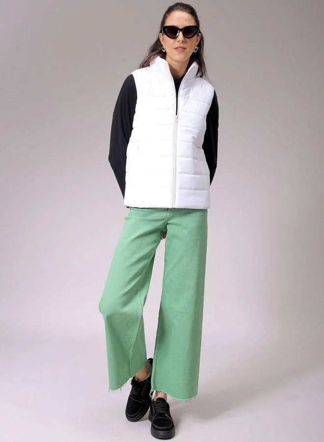 Freehand  Women Regular Fit Solid High Neck Sleeveless Quilted Jacket for Women | Best Price UAE